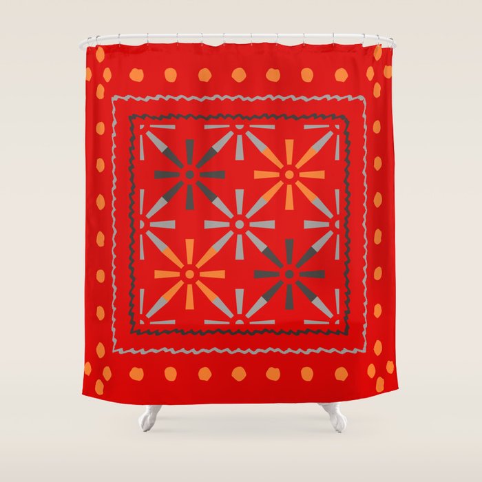 Nativo Red Shower Curtain Gallery Image 1