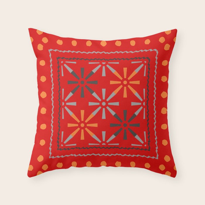 Nativo Red Throw Pillow Gallery Image 6
