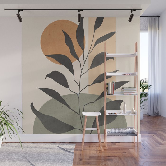 Tropical Leaf- Abstract Art 23 Wall Mural Gallery Image 1