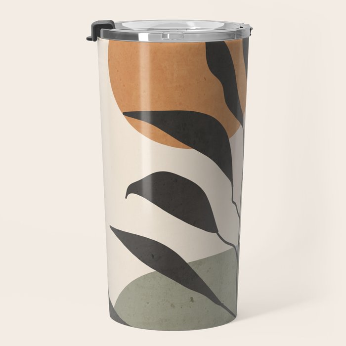 Tropical Leaf- Abstract Art 23 Travel Mug Gallery Image 3