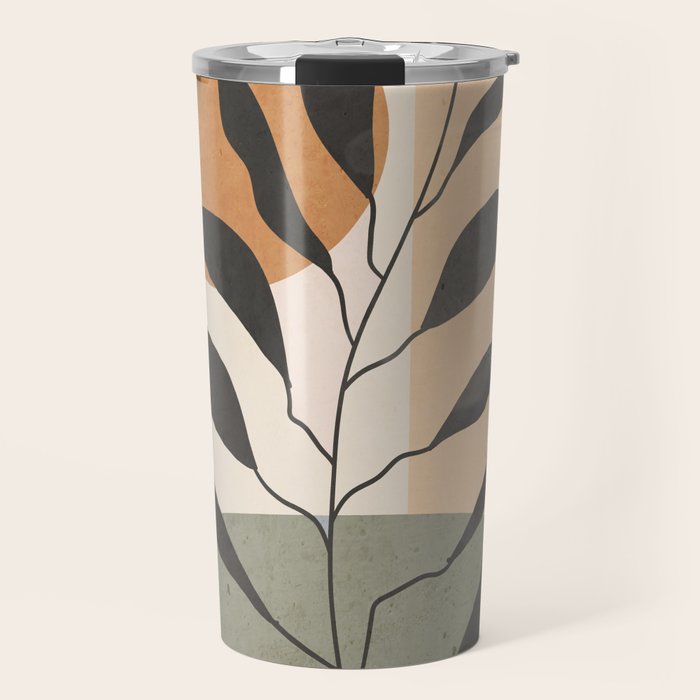 Tropical Leaf- Abstract Art 23 Travel Mug Gallery Image 1