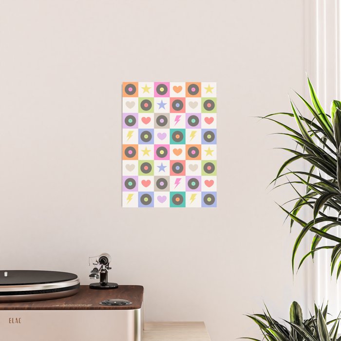 Colorful Checkerboard 80s - Pastel Colors Poster Gallery Image 2