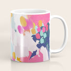 Misty Blooms- abstract - blue , pink and yellow Coffee Mug Gallery Image 1