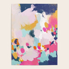Misty Blooms- abstract - blue , pink and yellow Poster Gallery Image 4