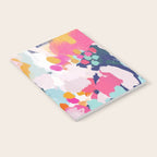 Misty Blooms- abstract - blue , pink and yellow Notebook Gallery Image 2
