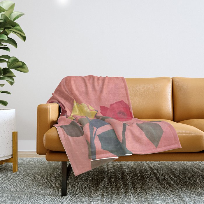 Red and Yellow Roses Throw Blanket Gallery Image 1