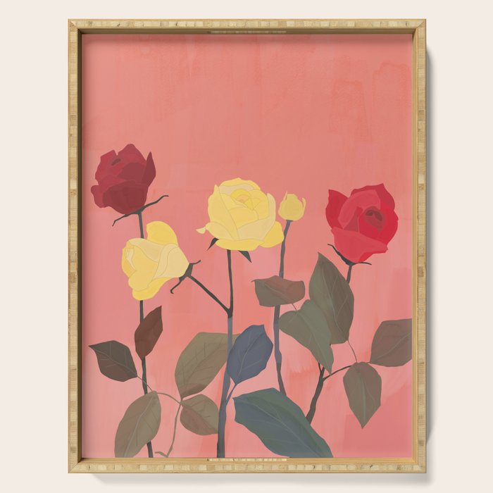 Red and Yellow Roses Serving Tray Gallery Image 1