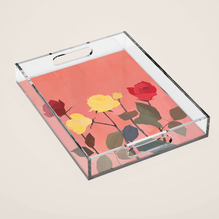 Red and Yellow Roses Acrylic Tray Gallery Image 1