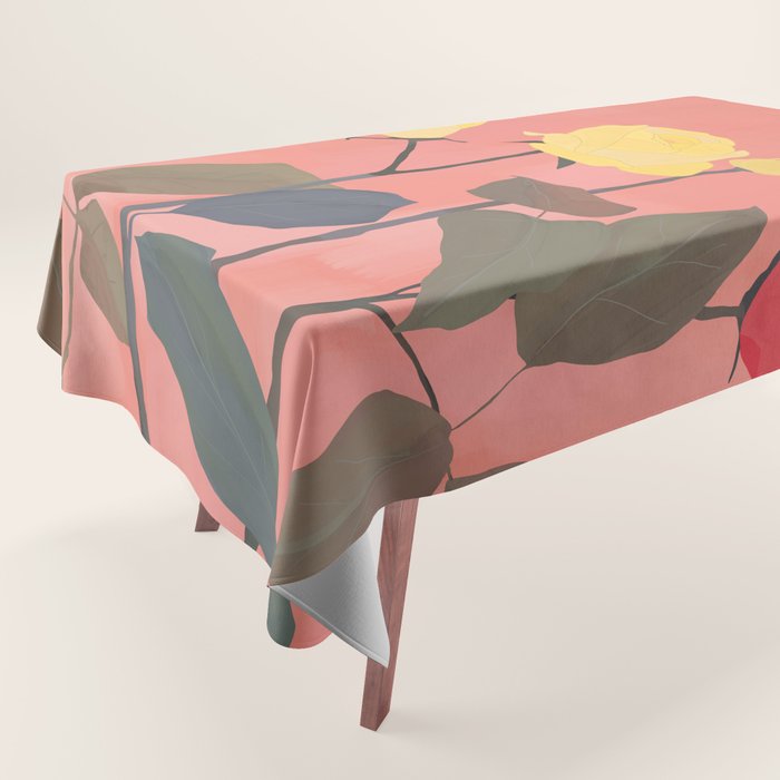 Red and Yellow Roses Tablecloth Gallery Image 1