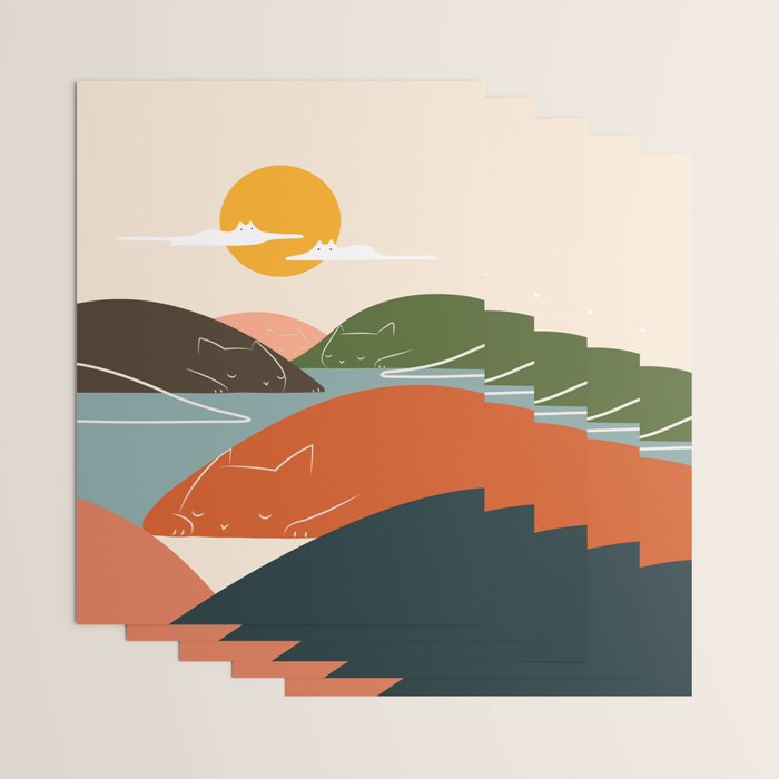 Cat Landscape 104 Wrapping Paper Gallery Image 3