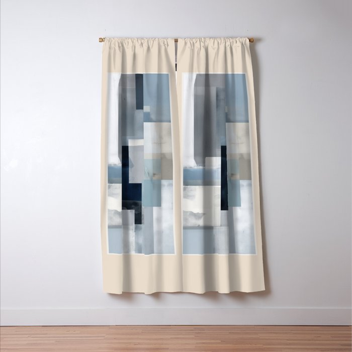 Soft Blue Forms I Window Curtain Gallery Image 3