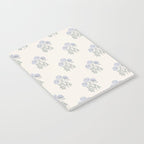 Vintage Sketched Floral Block Print - Blue Beige Notebook Gallery Image 2