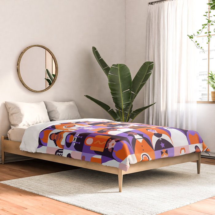 Diverse people in halloween costume pattern Comforter Gallery Image 2