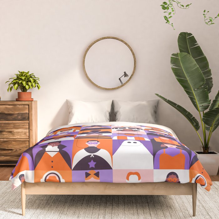 Diverse people in halloween costume pattern Comforter Gallery Image 3