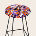 Diverse people in halloween costume pattern Stool Gallery Image 2