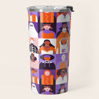 Diverse people in halloween costume pattern Travel Mug Gallery Image 2