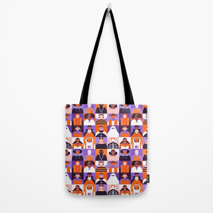 Diverse people in halloween costume pattern Tote Bag Gallery Image 2