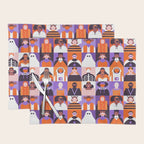 Diverse people in halloween costume pattern Placemat Gallery Image 1