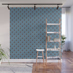 Polka Dot Blue and Brown Classic Pattern Wall Mural Gallery Image 1
