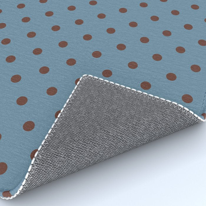 Polka Dot Blue and Brown Classic Pattern Rug Gallery Image 4