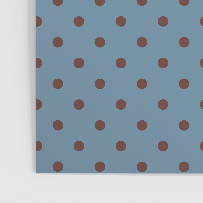 Polka Dot Blue and Brown Classic Pattern Poster Gallery Image 3