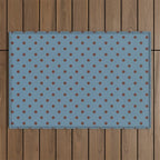 Polka Dot Blue and Brown Classic Pattern Outdoor Rug Gallery Image 1