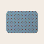 Polka Dot Blue and Brown Classic Pattern Bath Mat Gallery Image 1