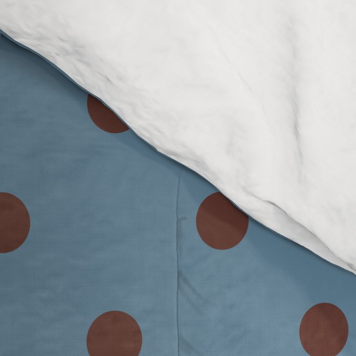 Polka Dot Blue and Brown Classic Pattern Comforter Gallery Image 4