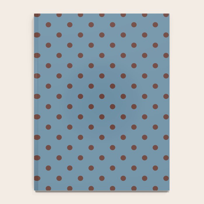 Polka Dot Blue and Brown Classic Pattern Notebook Gallery Image 4