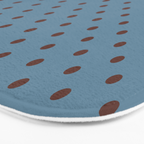 Polka Dot Blue and Brown Classic Pattern Bath Mat Gallery Image 3