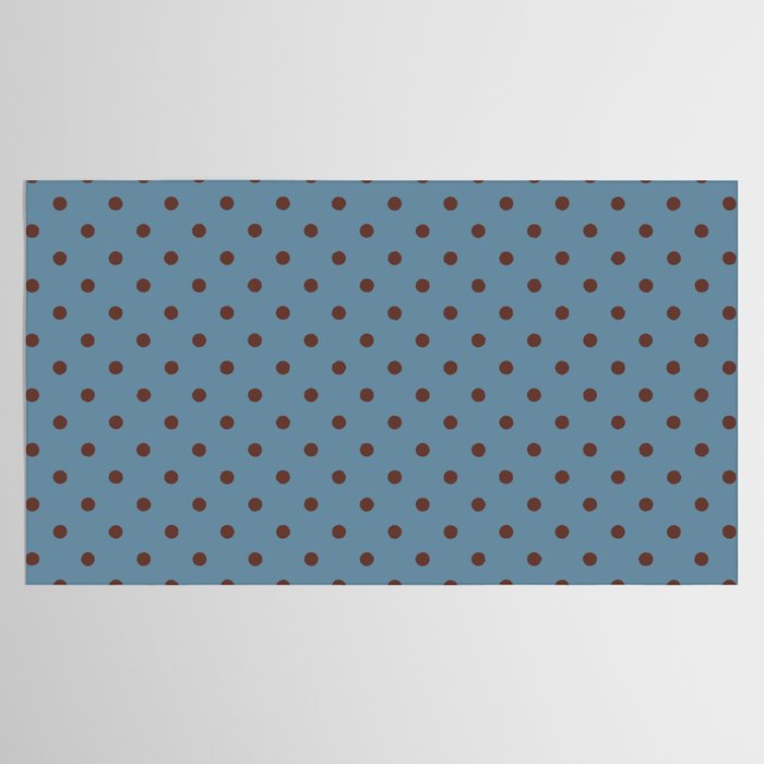 Polka Dot Blue and Brown Classic Pattern Tablecloth Gallery Image 2