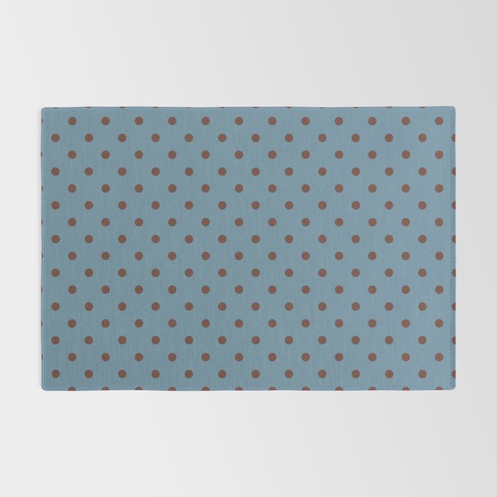 Polka Dot Blue and Brown Classic Pattern Rug Gallery Image 2