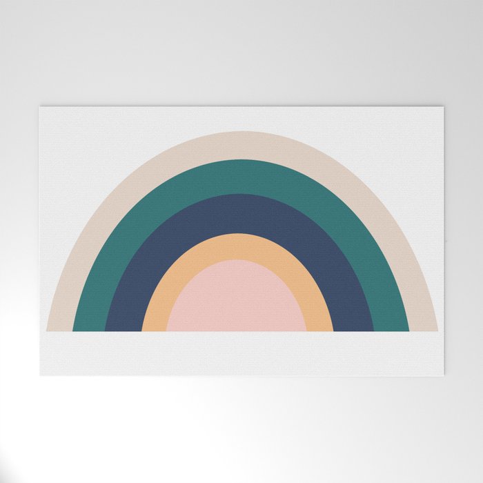 Triple Rainbow in Green Welcome Mat Gallery Image 1