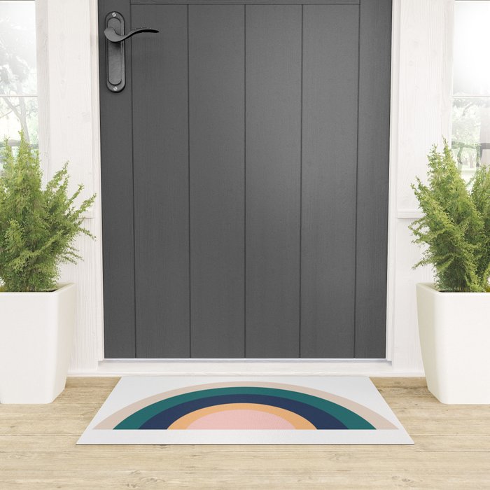 Triple Rainbow in Green Welcome Mat Gallery Image 3