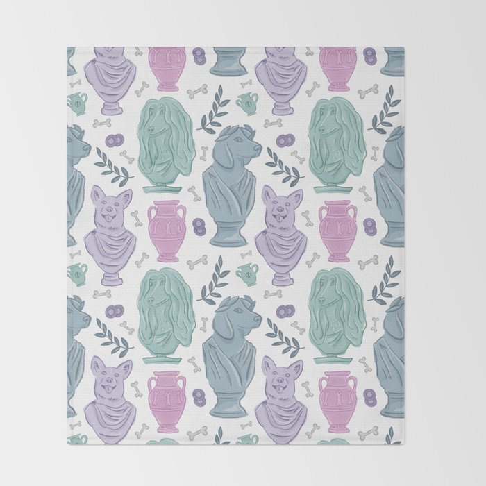 Ancient Greek Dogs Statue Art  Throw Blanket Gallery Image 2