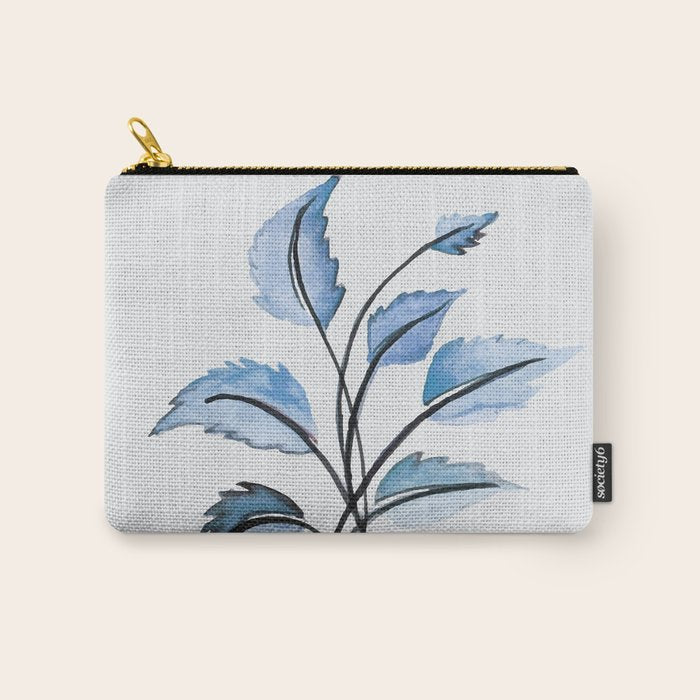 Blue leaves Carry All Pouch Gallery Image 1