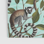 Lush Tropical Lemur Monkey Paradise Turquoise Poster Gallery Image 3