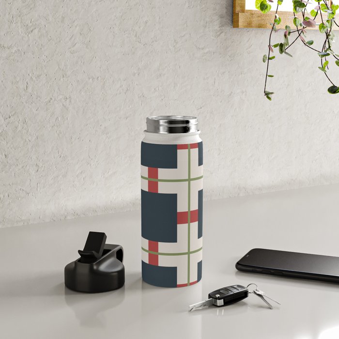 Classic Holiday Plaid Pattern Water Bottle Gallery Image 4