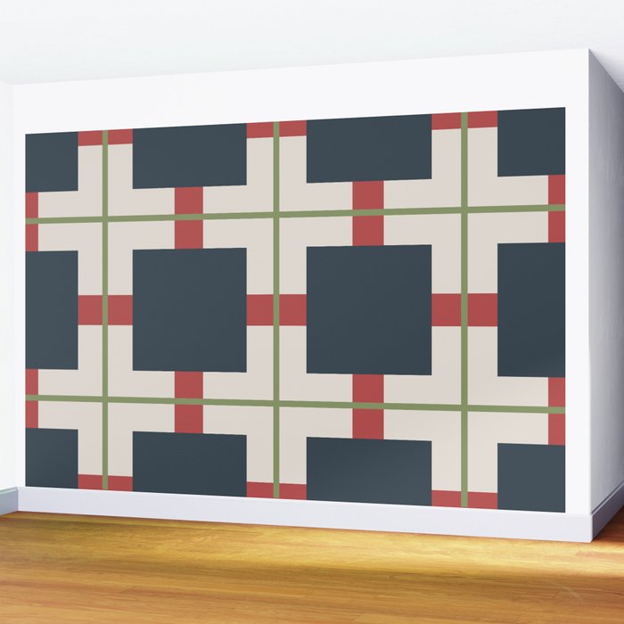 Classic Holiday Plaid Pattern Wall Mural Gallery Image 2