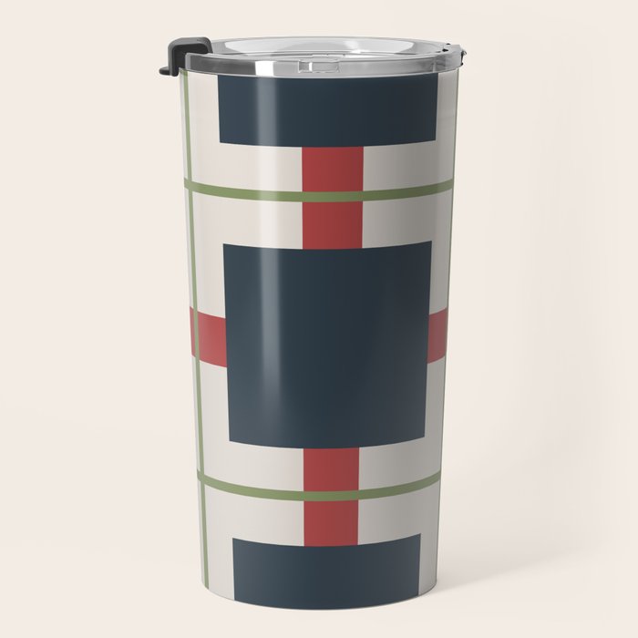 Classic Holiday Plaid Pattern Travel Mug Gallery Image 3