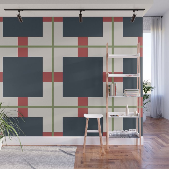Classic Holiday Plaid Pattern Wall Mural Gallery Image 1