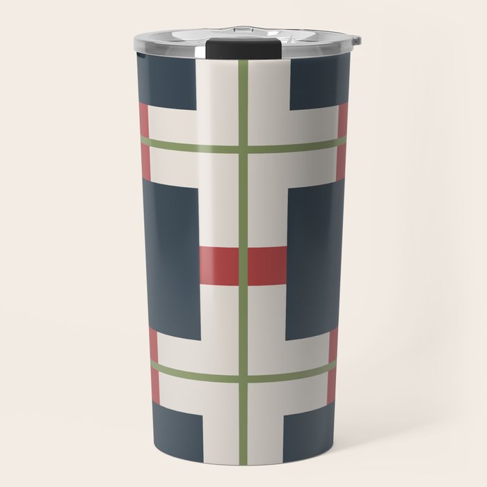 Classic Holiday Plaid Pattern Travel Mug Gallery Image 1