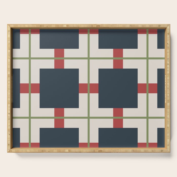 Classic Holiday Plaid Pattern Serving Tray Gallery Image 1