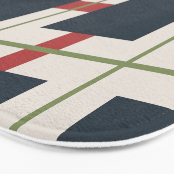 Classic Holiday Plaid Pattern Bath Mat Gallery Image 3