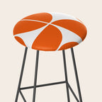 Mid Century Modern Orange Square Stool Gallery Image 2