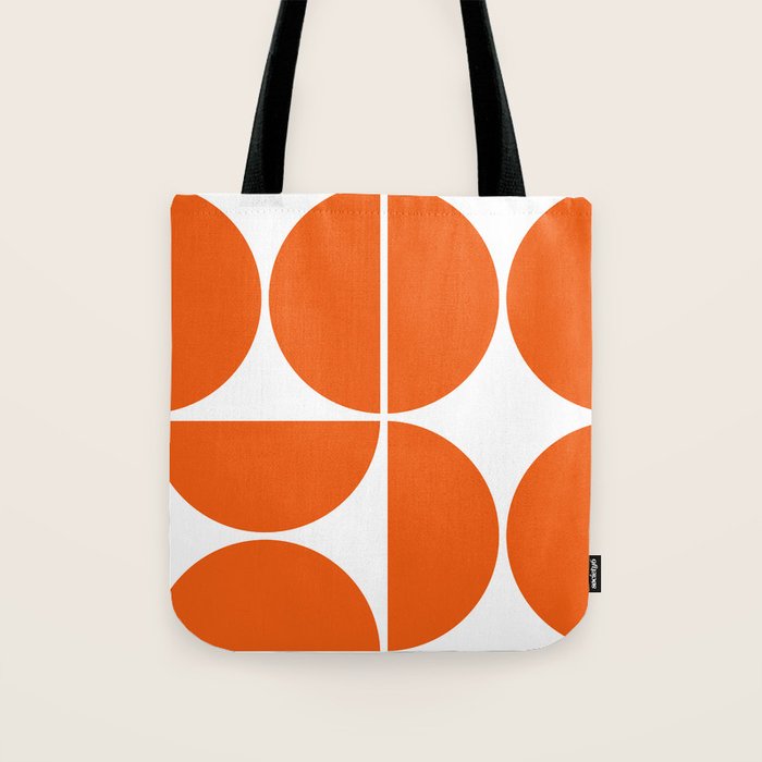 Mid Century Modern Orange Square Tote Bag Gallery Image 1