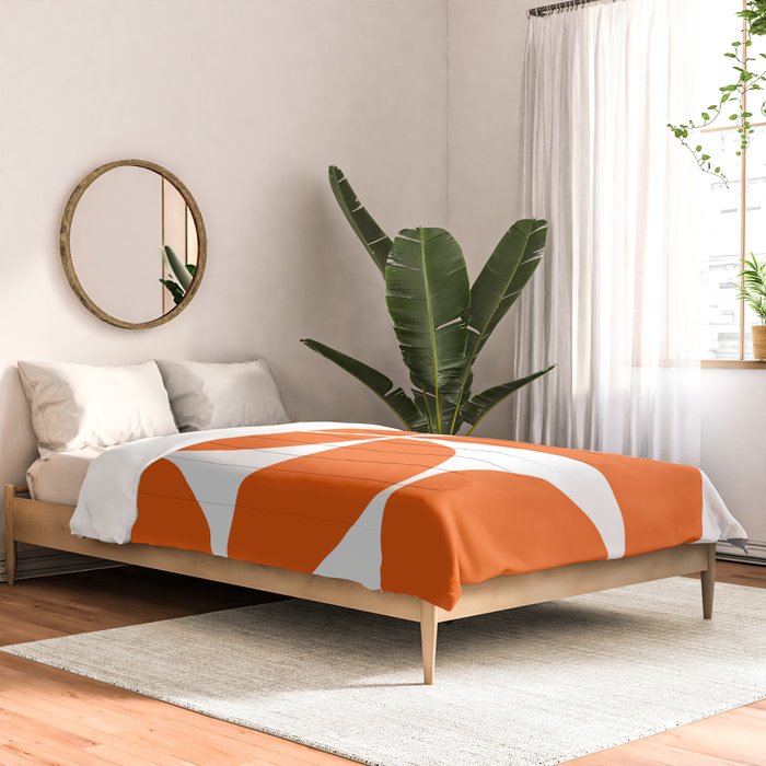 Mid Century Modern Orange Square Comforter Gallery Image 2