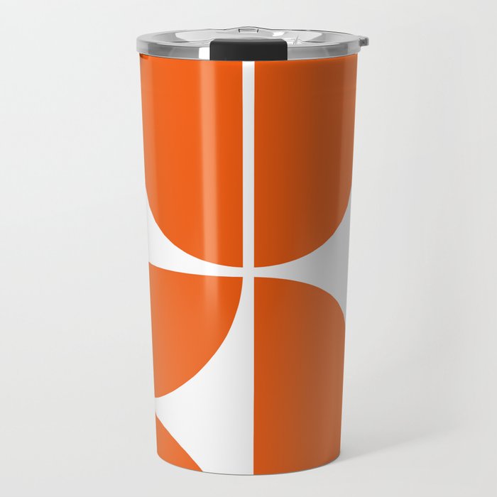 Mid Century Modern Orange Square Travel Mug Gallery Image 1