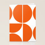 Mid Century Modern Orange Square Stationery Card Gallery Image 2