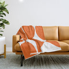 Mid Century Modern Orange Square Throw Blanket Gallery Image 1